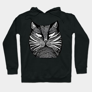 Scary Black Cat Face Hoodie